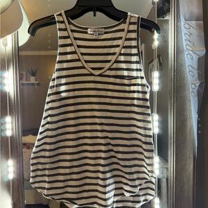 Another Love Black and White Striped Tank Top
